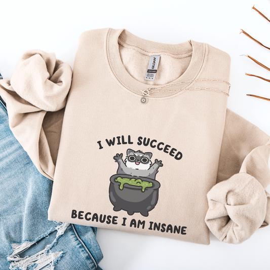 I Will Succeed Bc I Am Insane Sweatshirt