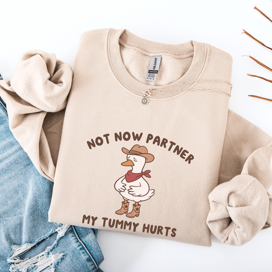 Not Now Partner My Tummy Hurts Sweatshirt