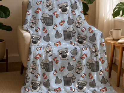 Chaotic Trash Raccoon Blanket