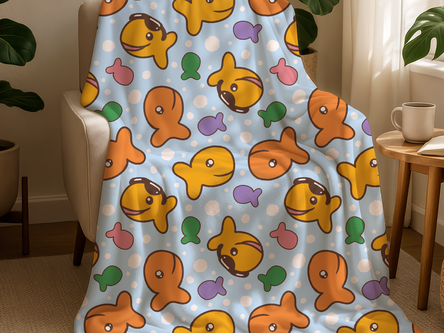 The Blanket That Smiles Back Goldfish Blanket
