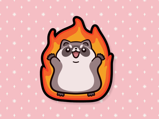 Chaos Fire Raccoon Sticker