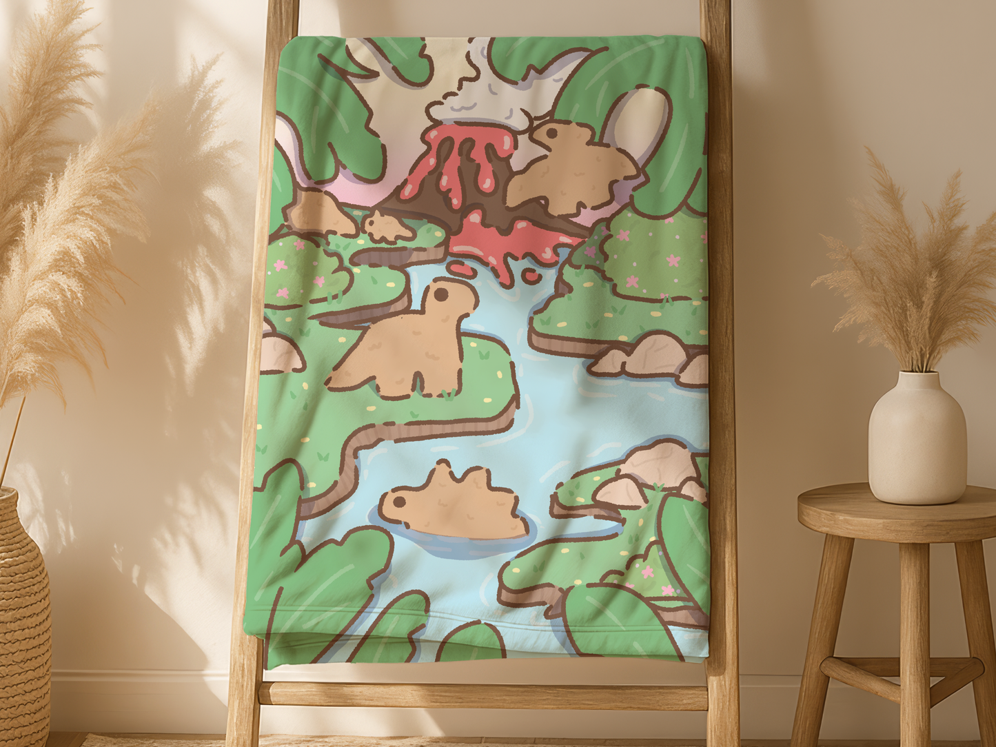 Dino Nuggets Jungle Scenery Blanket