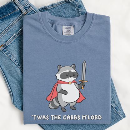 Twas The Carbs Mlord Raccoon Comfort Colors Shirt