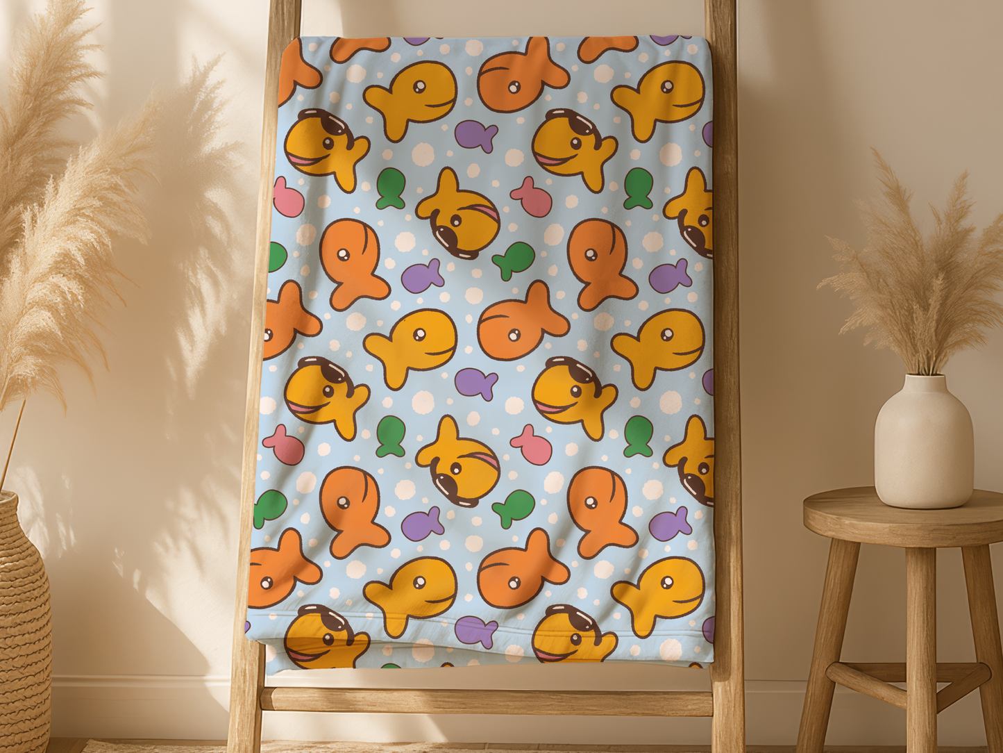 The Blanket That Smiles Back Goldfish Blanket