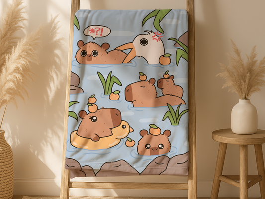 Swimming Capybaras Blanket