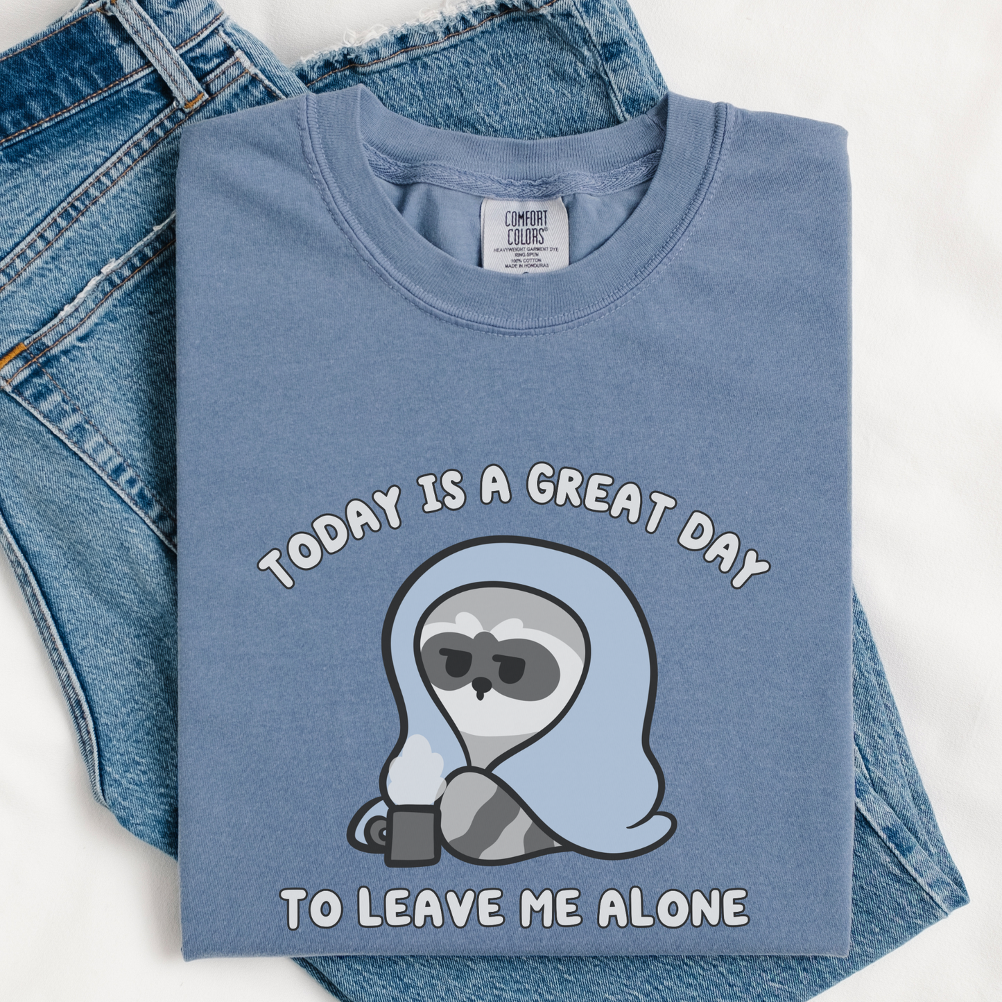 Today Is A Great Day To Leave Me Alone Raccoon Comfort Colors Shirt