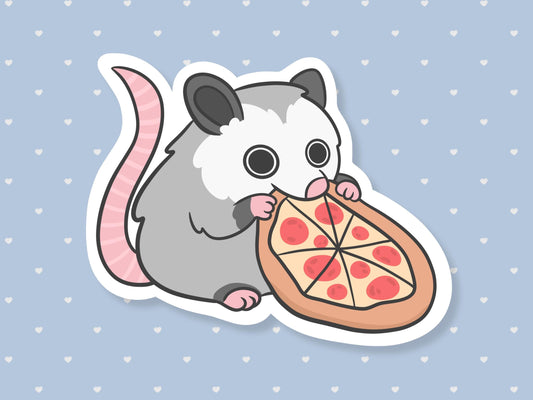 Opposum Eating Pizza Sticker
