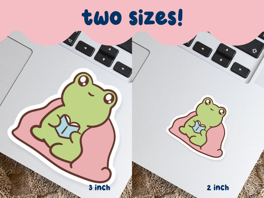 Reading Frog Sticker