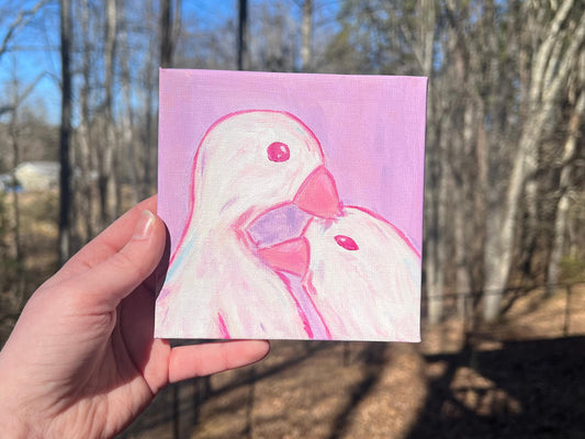ORIGINAL Geese In Love Acrylic Painting