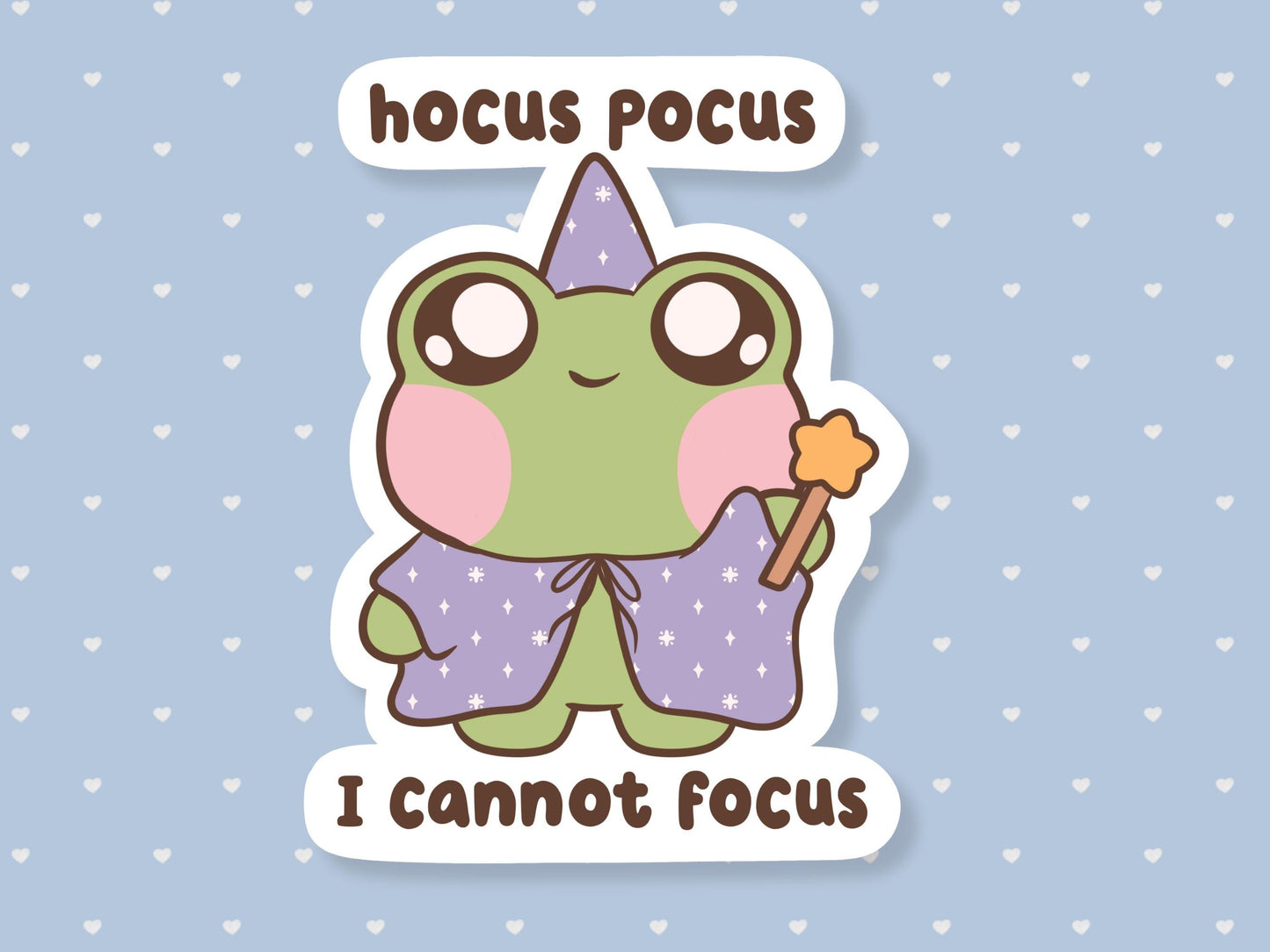 Hocus Pocus I Cannot Focus Frog Sticker