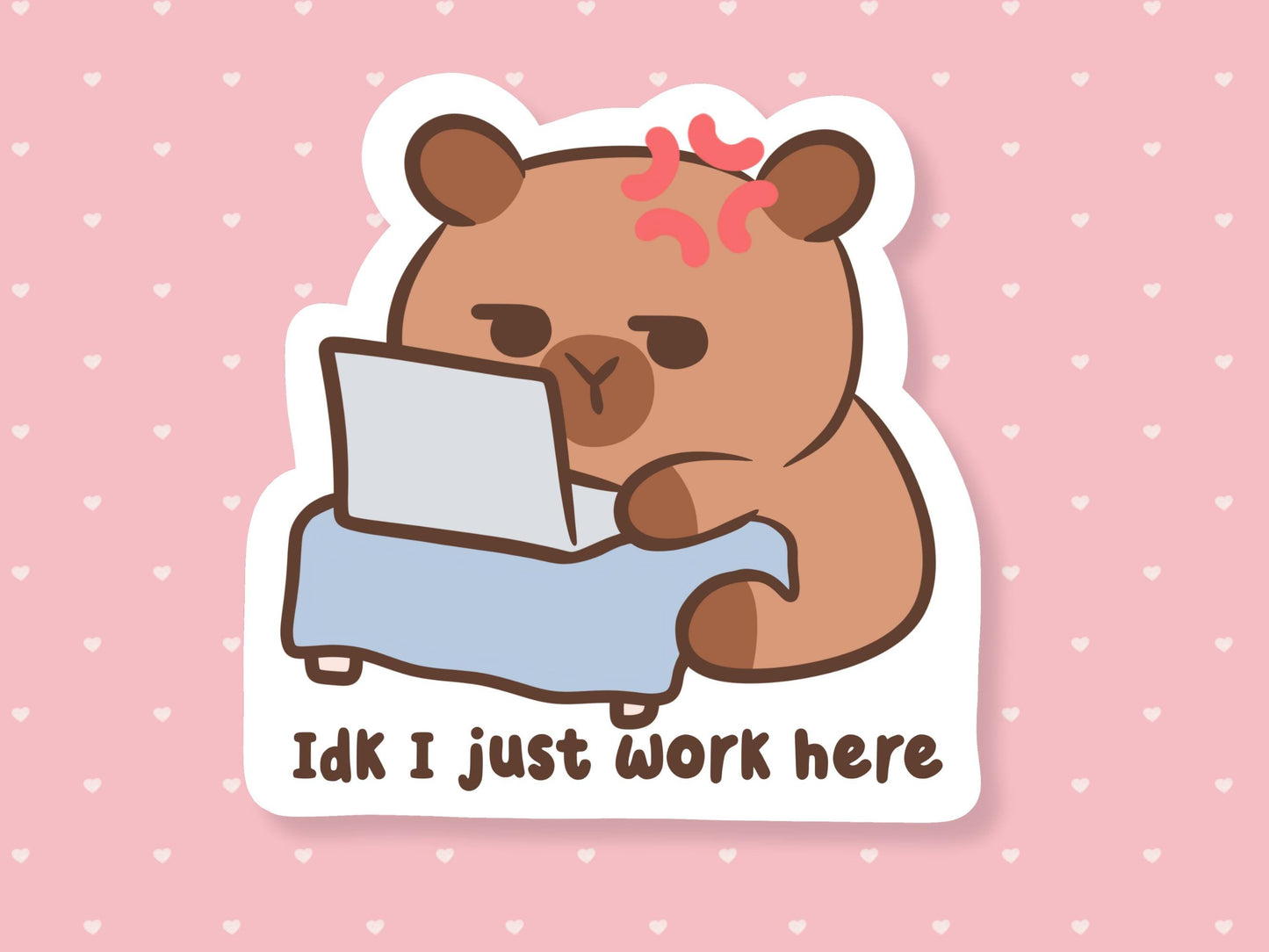 Idk I Just Work Here Capybara Sticker