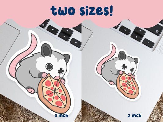 Opposum Eating Pizza Sticker