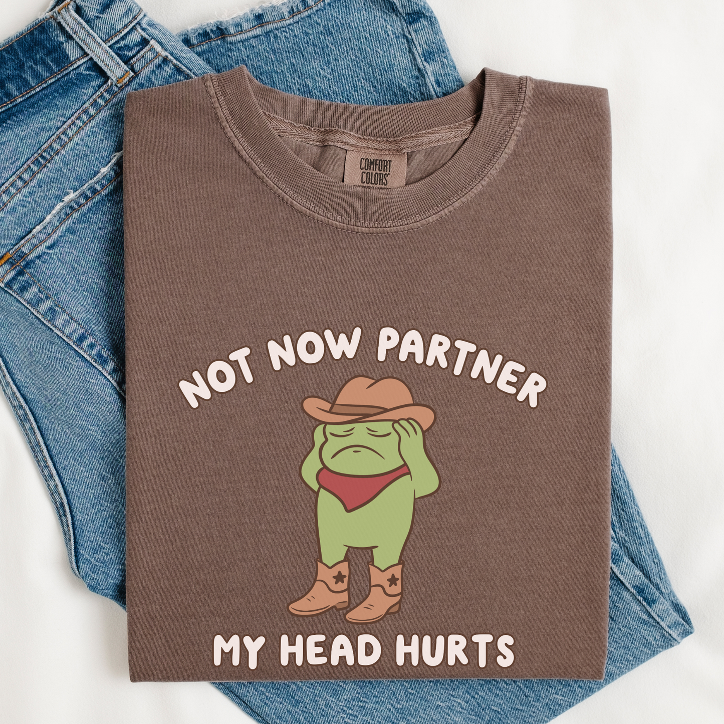 Not Now Partner My Head Hurts Comfort Colors Shirt