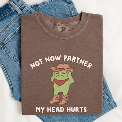 Not Now Partner My Head Hurts Comfort Colors Shirt