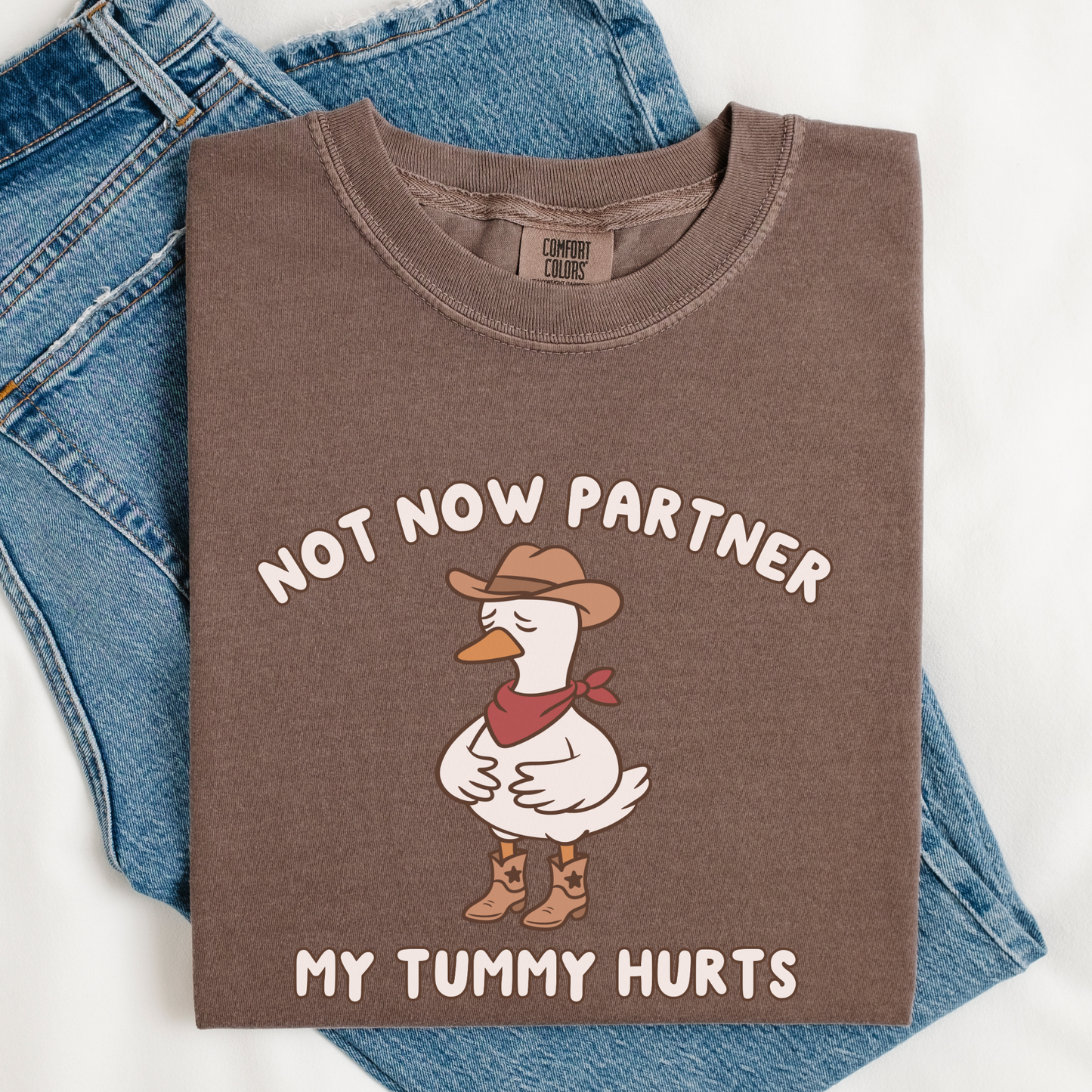 Not Now Partner My Tummy Hurts Comfort Colors Shirt