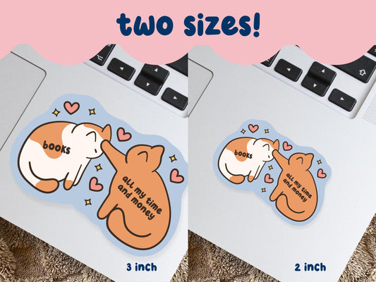 Book Lover Cute Cat Meme Sticker