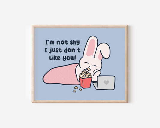 I'm Not Shy I Just Don't Like You Art Print