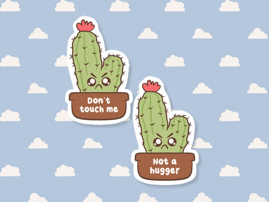 Not A Hugger Cactus Sticker