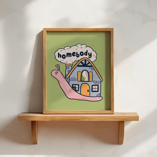 Cozy Homebody Snail Art Print