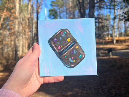 ORIGINAL Nostalgic Cosmic Brownie Acrylic Painting