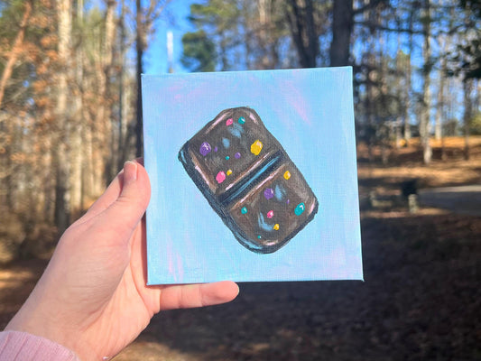 ORIGINAL Nostalgic Cosmic Brownie Acrylic Painting
