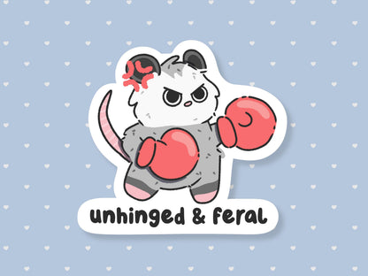 Unhinged & Feral Possum Sticker