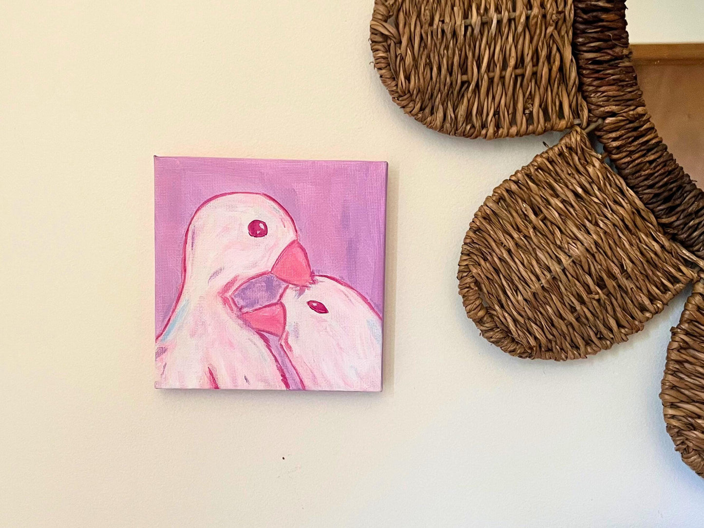 ORIGINAL Geese In Love Acrylic Painting