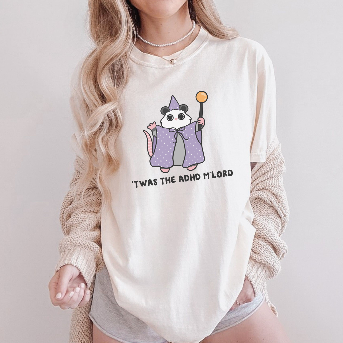 Twas The ADHD Mlord Opposum Comfort Colors Shirt