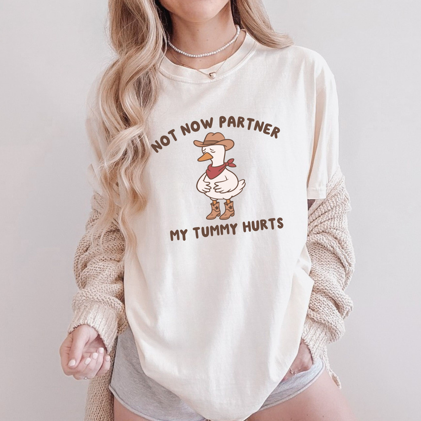 Not Now Partner My Tummy Hurts Comfort Colors Shirt