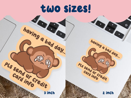 Having A Bad Day, Send Your Credit Card Info Sticker