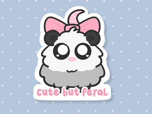 Cute But Feral Possum Sticker