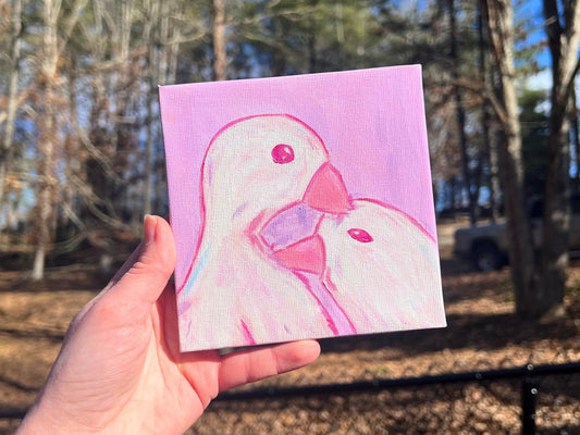ORIGINAL Geese In Love Acrylic Painting