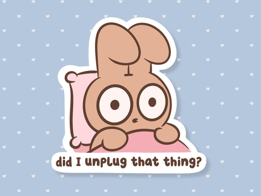 Did I Unplug That? Sleepy Bunny Sticker