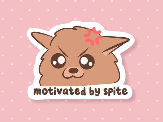 Motivated By Spite Angry Chihuahua Sticker