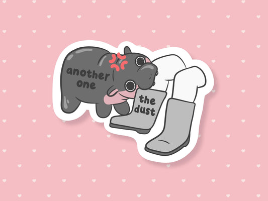 Bites The Dust Hippo Sticker
