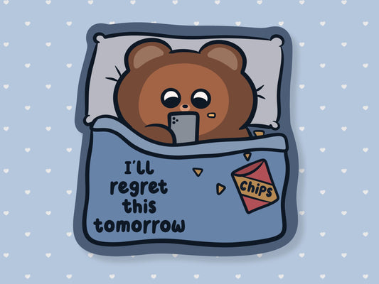 Doomscrolling Bear Sticker