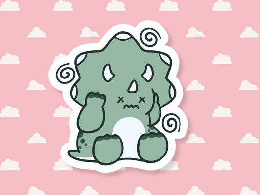 Head Hurts Triceratops Sticker