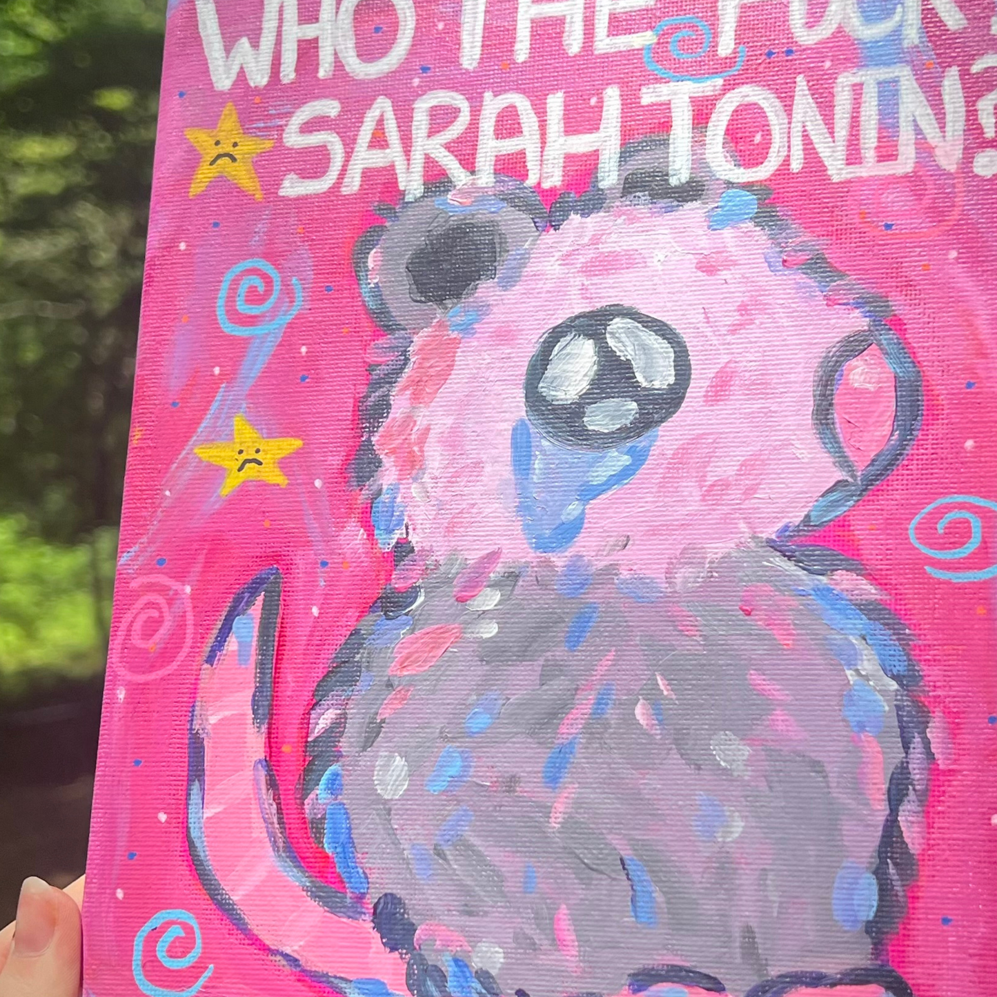 ORIGINAL Who Is Sarah Tonin Acrylic Painting