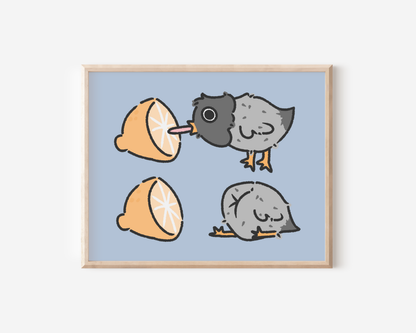 Crumbs Trying A Lemon Art Print