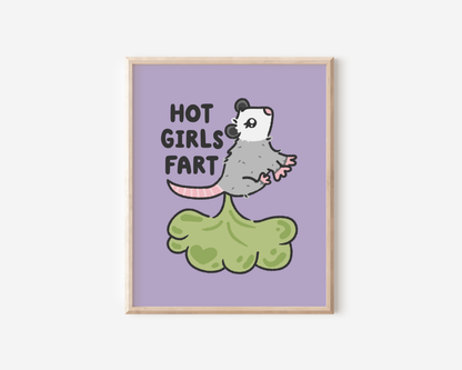Hot Girls Fart Art Print