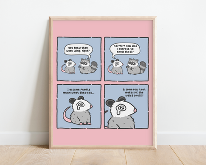 People Lie Comic Art Print