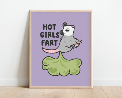 Hot Girls Fart Art Print