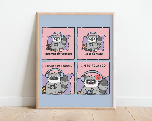 Gaming Is My Therapy Comic Art Print