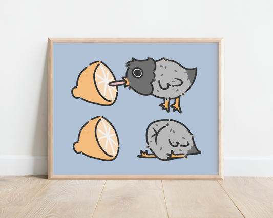 Crumbs Trying A Lemon Art Print