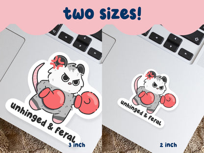 Unhinged & Feral Possum Sticker