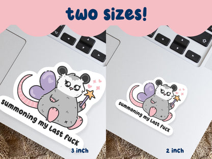 Summoning My Last Fuck Fairy Possum Sticker