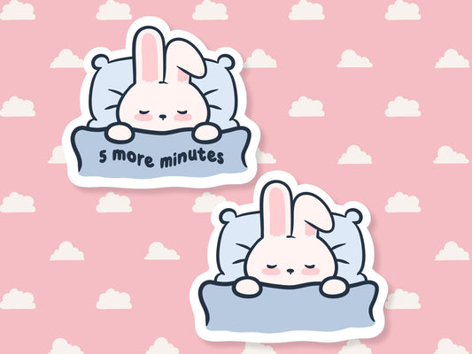 5 More Minutes Sleepy Bunny Sticker