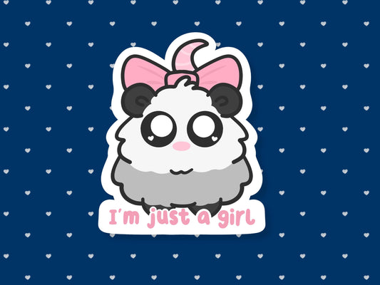 I'm Just A Girl Possum Sticker