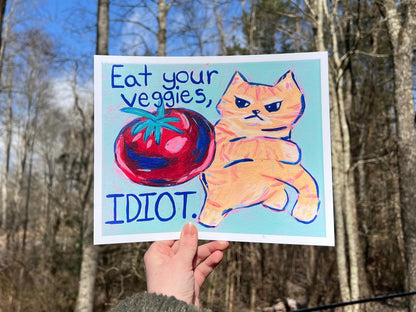 Tomato Cat Meme Art Print