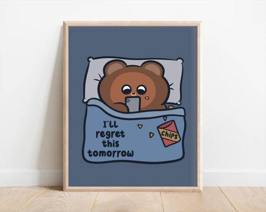 Up All Night Doomscrolling Art Print
